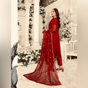 Beautiful Chiffon Dress Hand Made Customized Stiching🌺